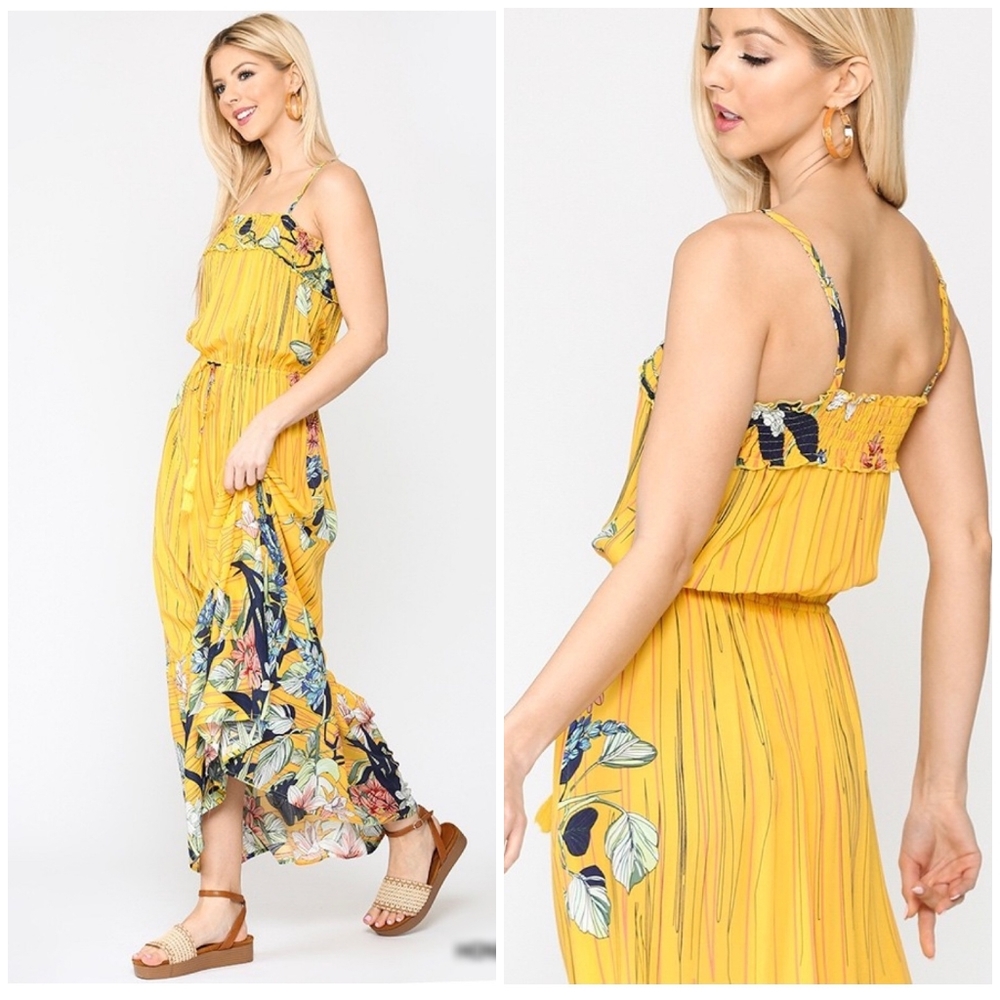 LAST 1❗️Boho Chic Honey Yellow Sleeveless Maxi Dress - Picture 5 of 5
